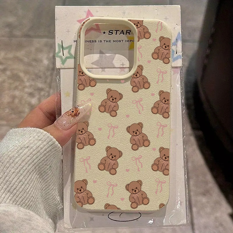 Samsung Galaxy A55 - Cute Bow Tie Bear Lichee Pattern