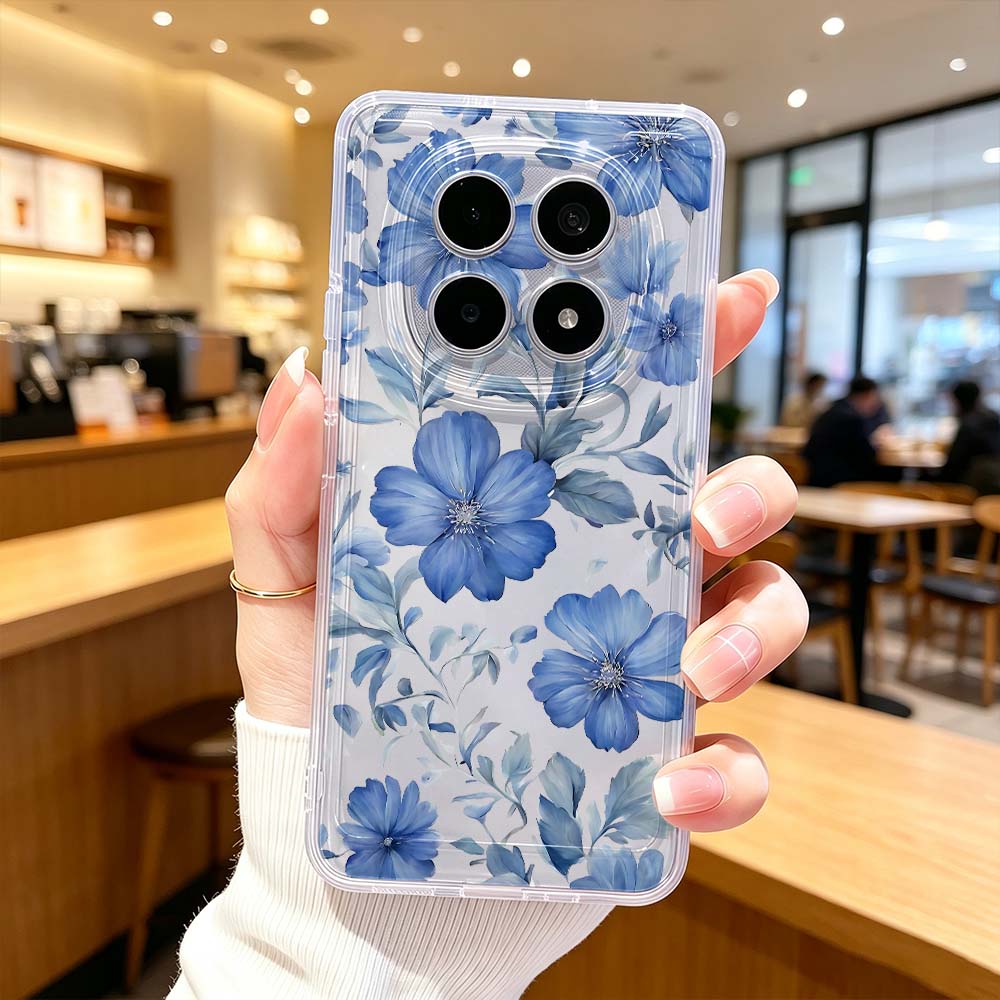 Blue Watercolor Floral Pattern - đánh giá và giá Xiaomi Poco X6