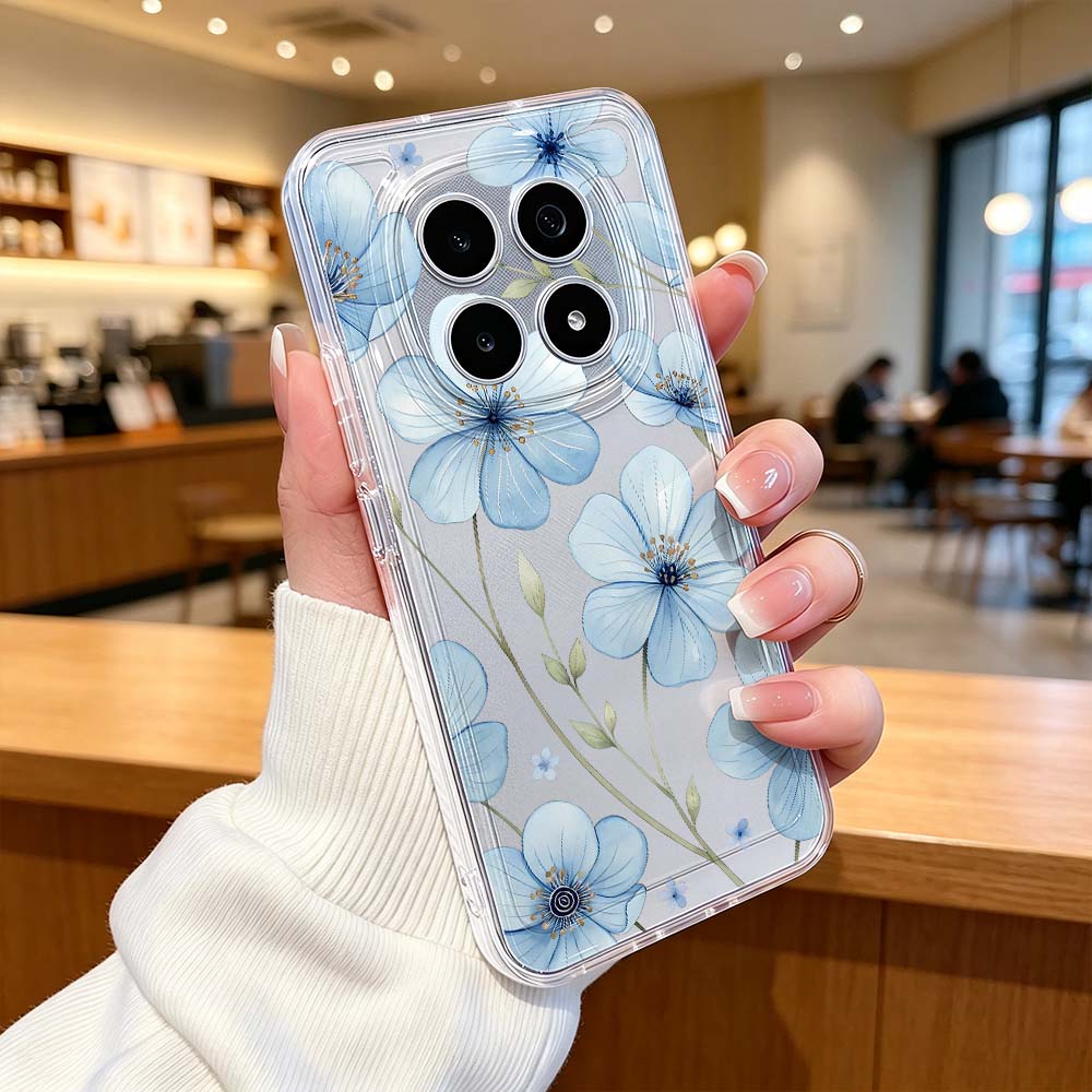 Blue Watercolor Floral Pattern - đánh giá và giá Xiaomi Poco X6