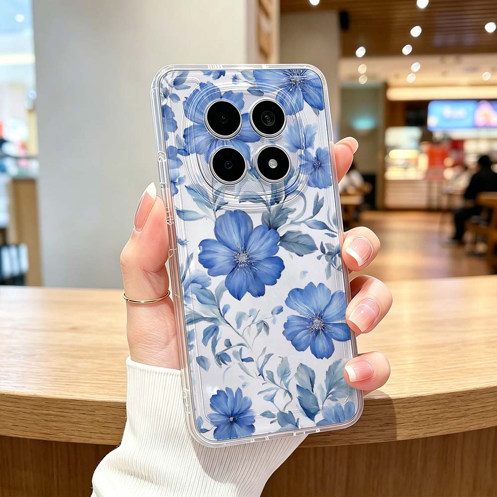 Blue Watercolor Floral Pattern - đánh giá và giá Xiaomi Poco X6